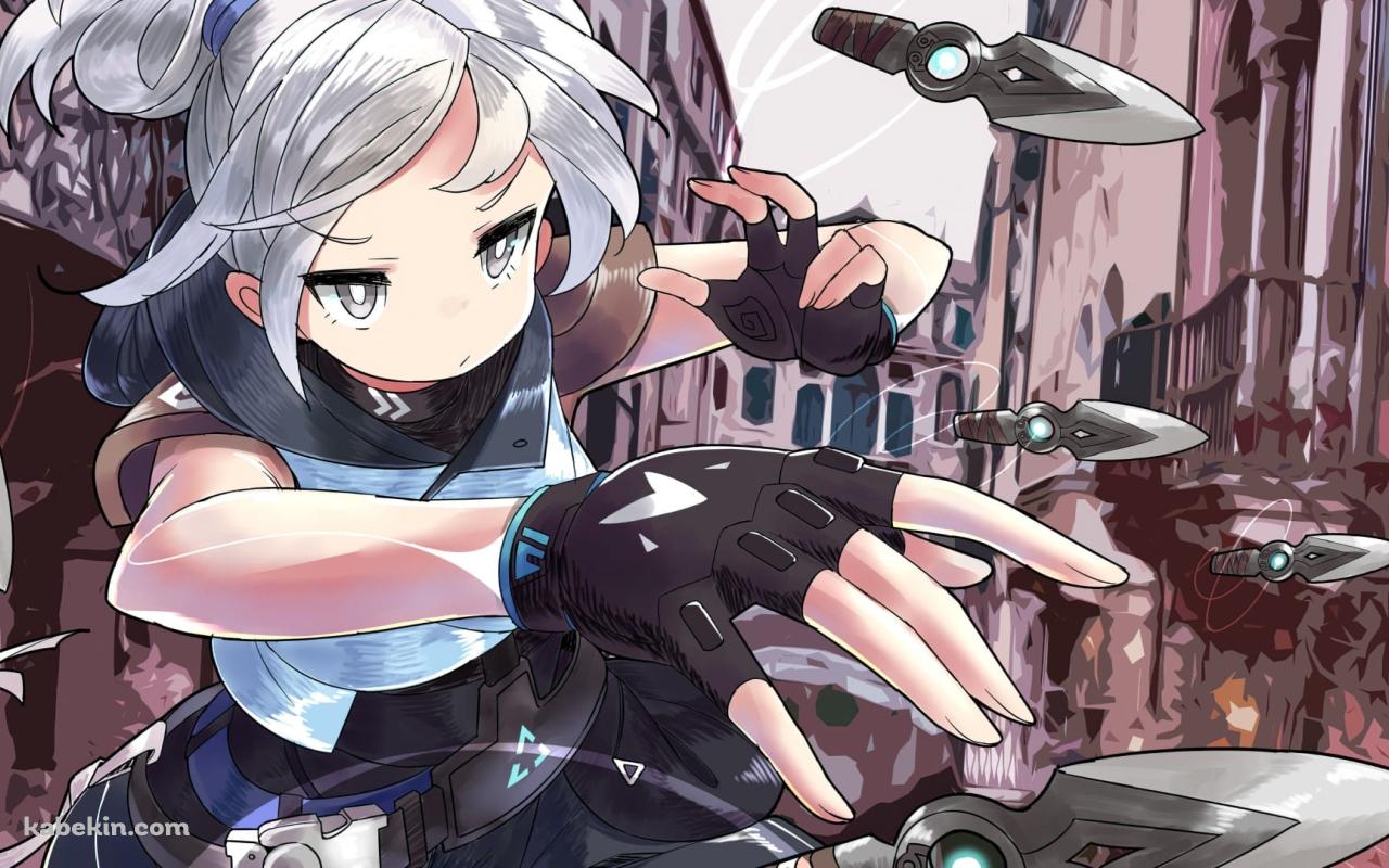 かわいいジェット / Jett / Valorant / イラストの壁紙(1280px x 800px) 高画質 PC・デスクトップ用