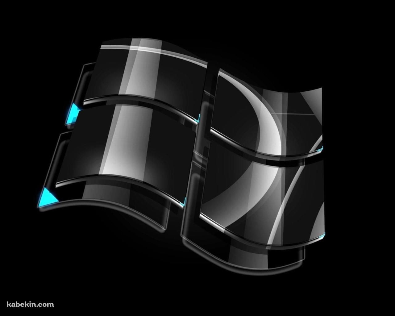 Windows ロゴ / 黒 / 緑の光の壁紙(1280px x 1024px) 高画質 PC・デスクトップ用