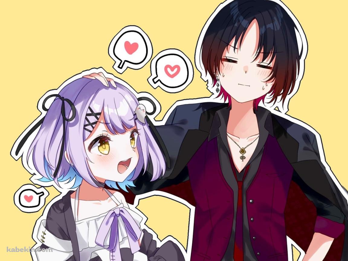 かわいい / 頭なでなで / 如月れん / 紫宮るな / ぶいすぽっ！ / バーチャルライバーの壁紙(1152px x 864px) 高画質 PC・デスクトップ用