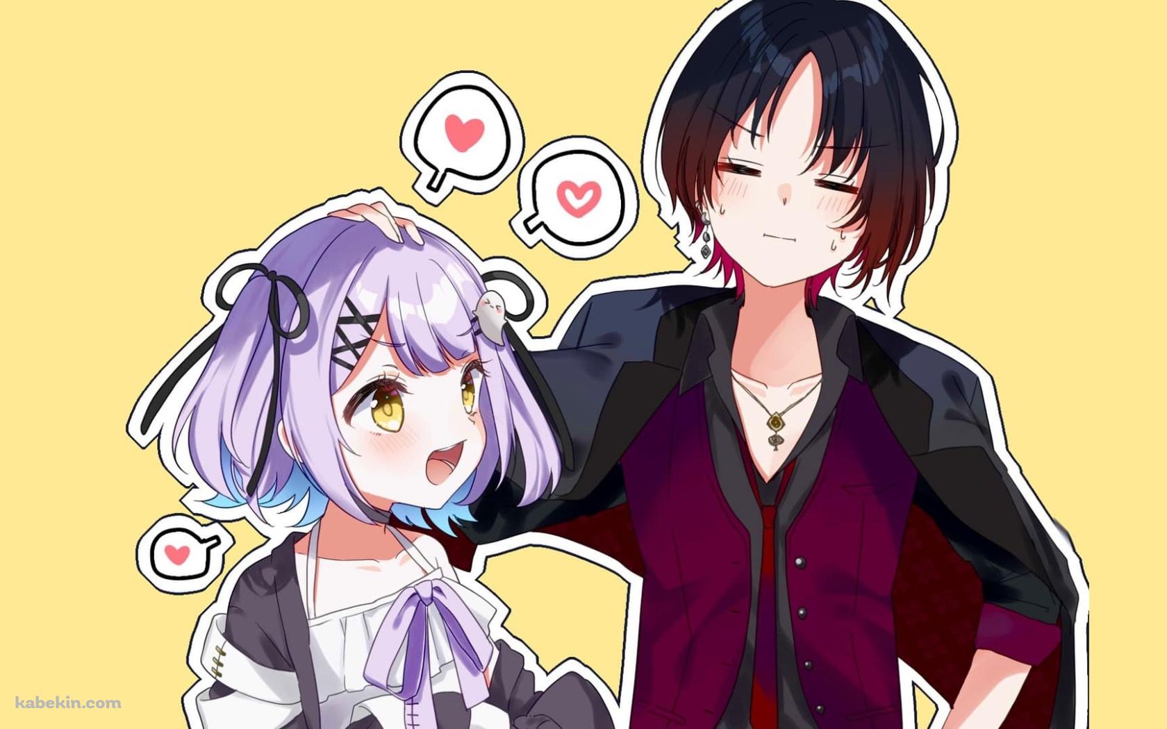 かわいい / 頭なでなで / 如月れん / 紫宮るな / ぶいすぽっ！ / バーチャルライバーの壁紙(1680px x 1050px) 高画質 PC・デスクトップ用