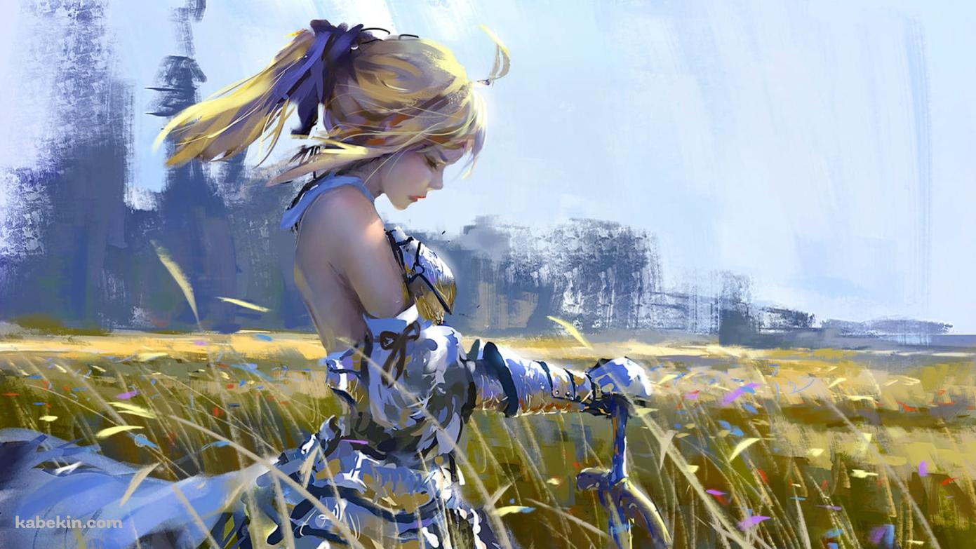 セイバー / 油絵 / Fate / イラストの壁紙(1391px x 783px) 高画質 PC・デスクトップ用
