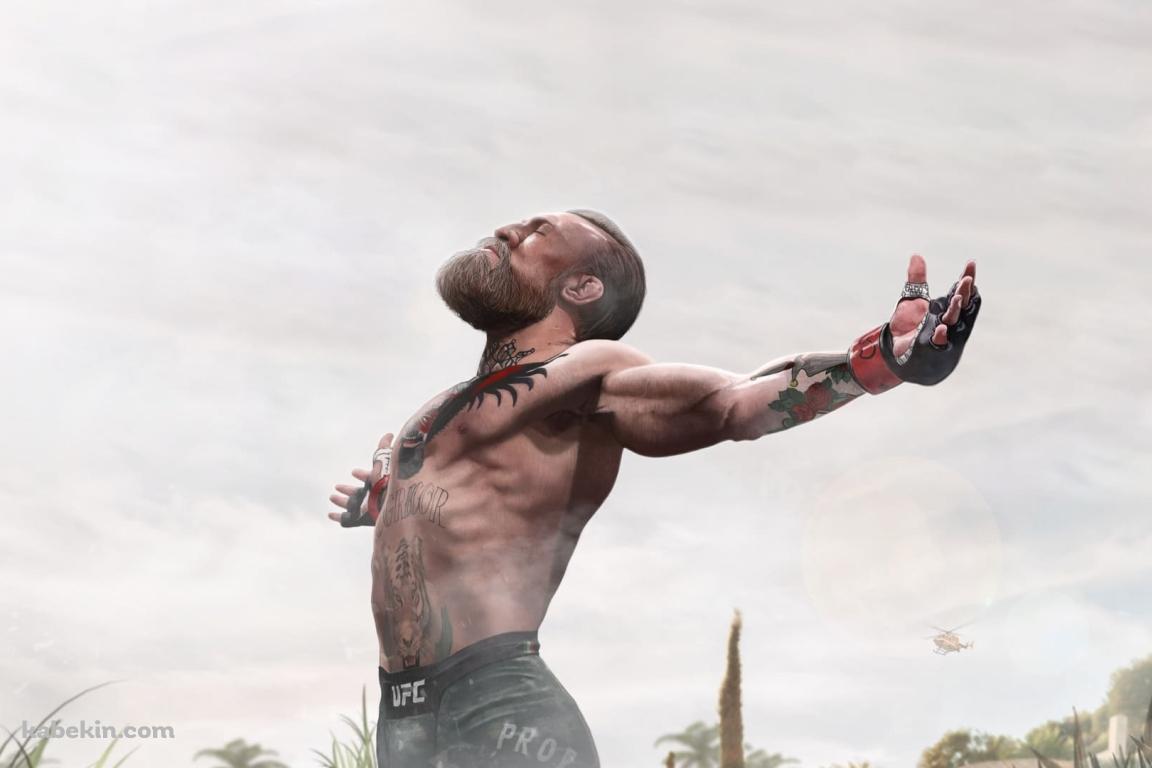 両手を広げるコナー・マクレガー / UFC世界王者 / アイルランド人 / ザ・ノトーリアスの壁紙(1152px x 768px) 高画質 PC・デスクトップ用