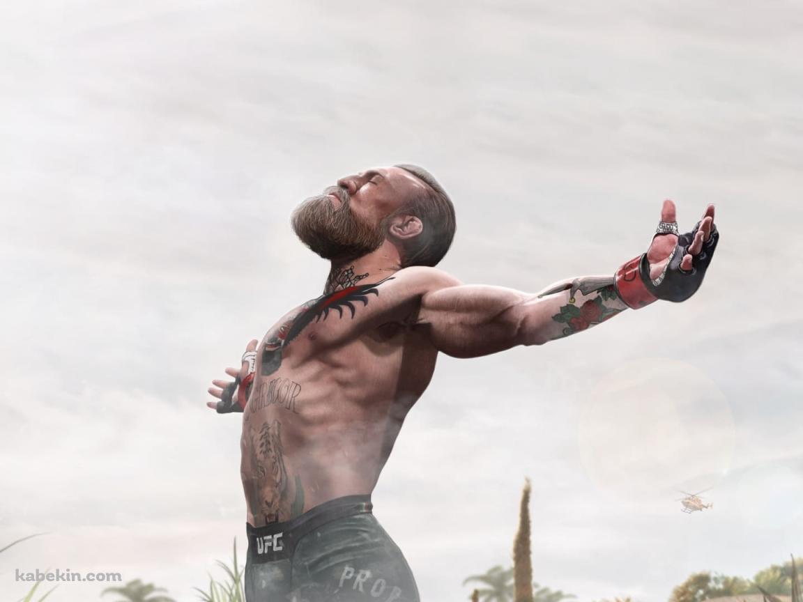 両手を広げるコナー・マクレガー / UFC世界王者 / アイルランド人 / ザ・ノトーリアスの壁紙(1152px x 864px) 高画質 PC・デスクトップ用