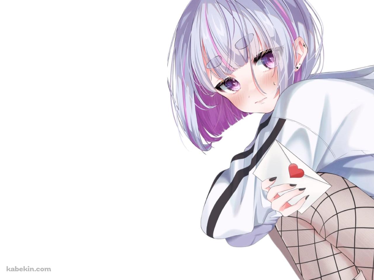 ラブレターを持つはにかんだ表情の兎咲ミミ / ぶいすぽっ！/ ファンアートの壁紙(1280px x 960px) 高画質 PC・デスクトップ用