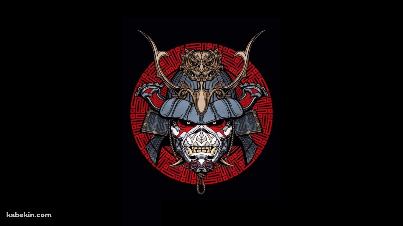 かっこいい鎧武者 / 兜 / 面頬 / 侍 / 日本の壁紙(1366px x 768px) 高画質 PC・デスクトップ用