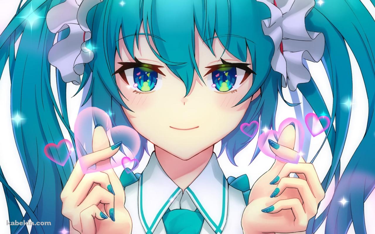 かわいい初音ミク / きゅんです / ボカロ / ボーカロイドの壁紙(1280px x 800px) 高画質 PC・デスクトップ用