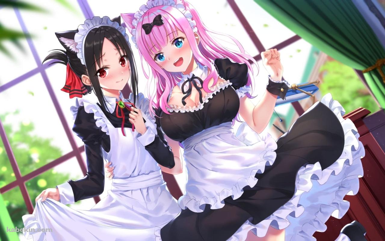 四宮かぐや / 藤原千花 / メイドのコスプレ / ファンアート / かぐや様は告らせたい～天才たちの恋愛頭脳戦～の壁紙(1280px x 800px) 高画質 PC・デスクトップ用