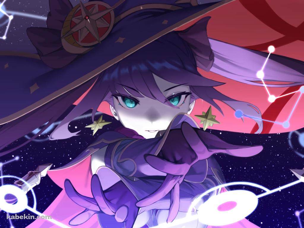 魔法を詠唱するモナ / かわいい / ファンアート / 原神インパクトの壁紙(1024px x 768px) 高画質 PC・デスクトップ用