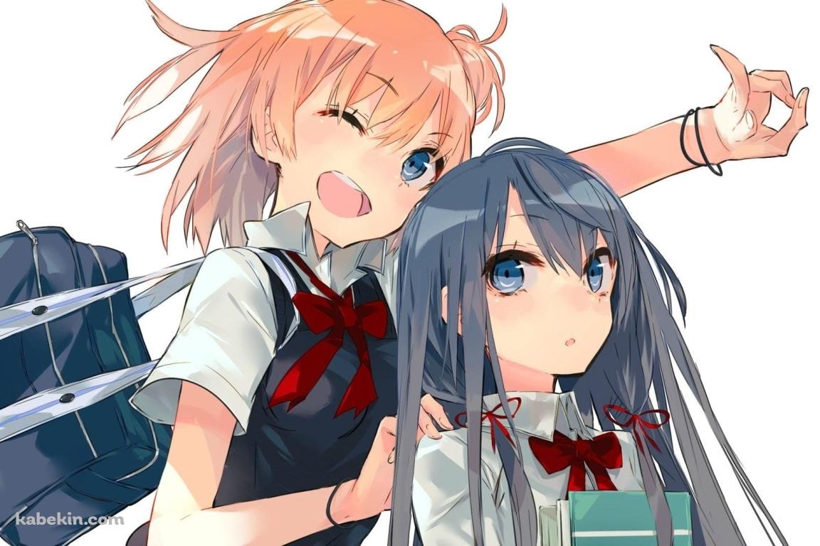 やはり俺の青春ラブコメはまちがっている。 / 雪ノ下雪乃 / 由比ヶ浜結衣 / セーラー服 / かわいい / ファンアートの壁紙(1152px x 768px) 高画質 PC・デスクトップ用