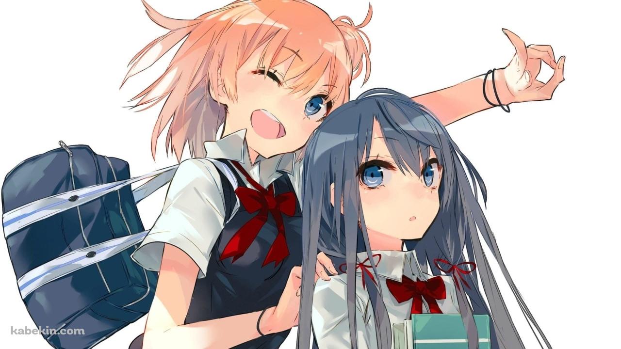 やはり俺の青春ラブコメはまちがっている。 / 雪ノ下雪乃 / 由比ヶ浜結衣 / セーラー服 / かわいい / ファンアートの壁紙(1280px x 720px) 高画質 PC・デスクトップ用