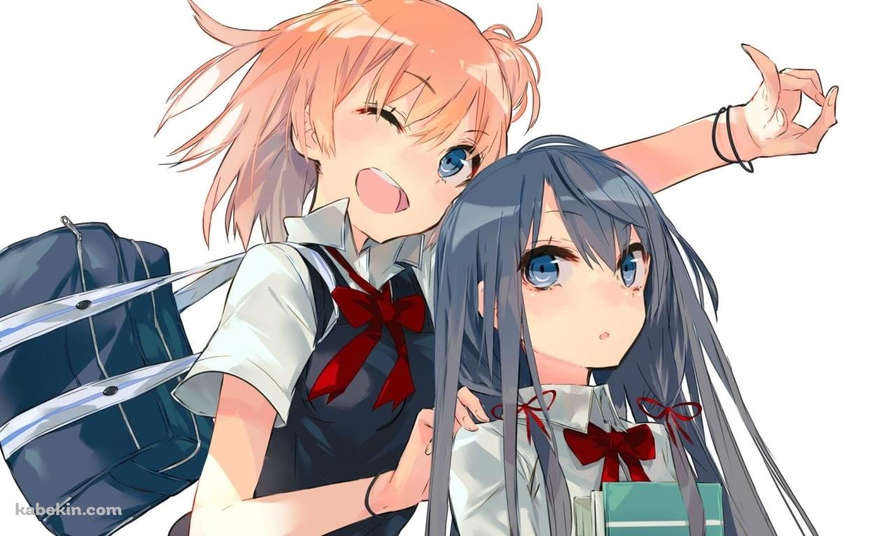やはり俺の青春ラブコメはまちがっている。 / 雪ノ下雪乃 / 由比ヶ浜結衣 / セーラー服 / かわいい / ファンアートの壁紙(1280px x 768px) 高画質 PC・デスクトップ用