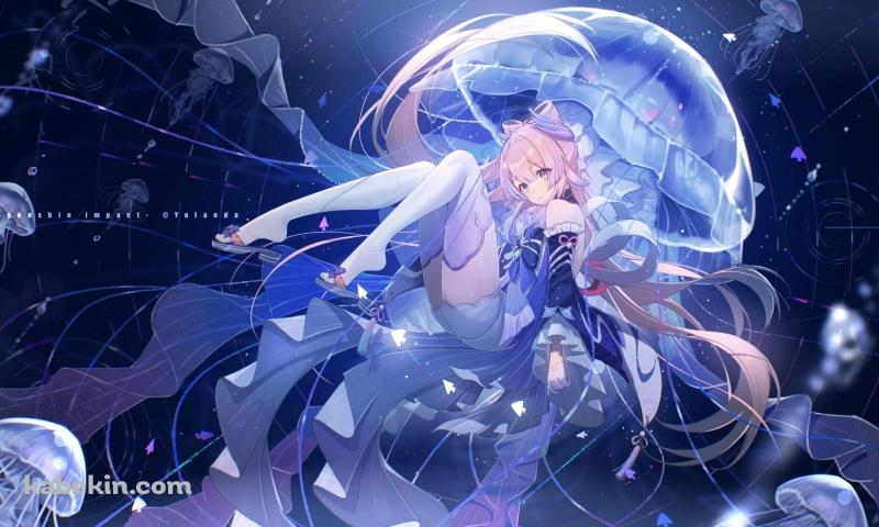 綺麗な珊瑚宮心海 / Sangonomiya Kokomi / 原神の壁紙(800px x 480px) 高画質 PC・デスクトップ用