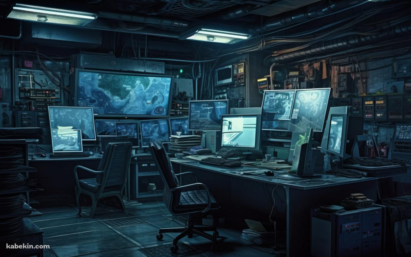 監視するコンピュータールーム / サイバーパンク / セキュリティの壁紙(1440px x 900px) 高画質 PC・デスクトップ用