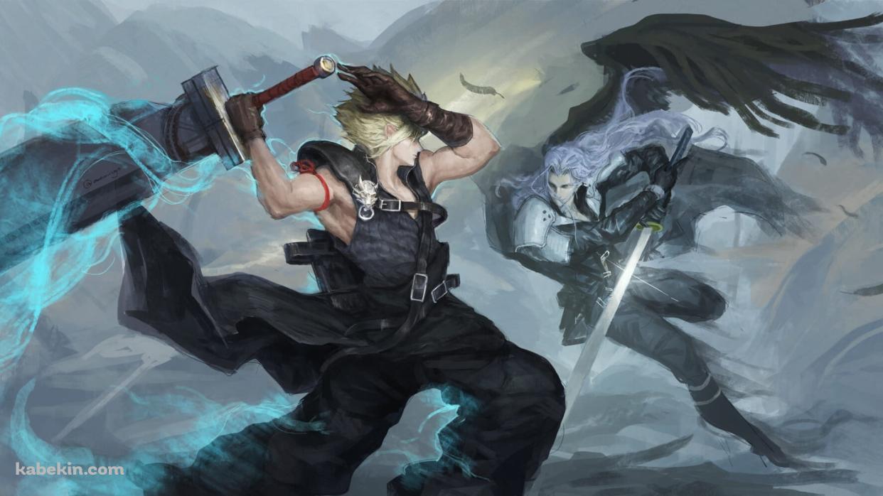 クラウド VS セフィロス / FF7 / ファイナルファンタジーVII / イラスト / ファンアートの壁紙(1242px x 698px) 高画質 PC・デスクトップ用