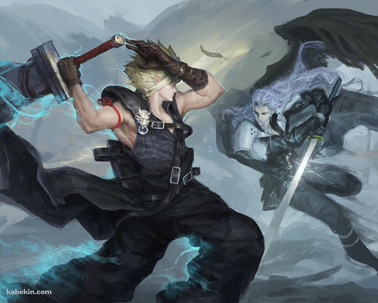 クラウド VS セフィロス / FF7 / ファイナルファンタジーVII / イラスト / ファンアートの壁紙(1280px x 1024px) 高画質 PC・デスクトップ用