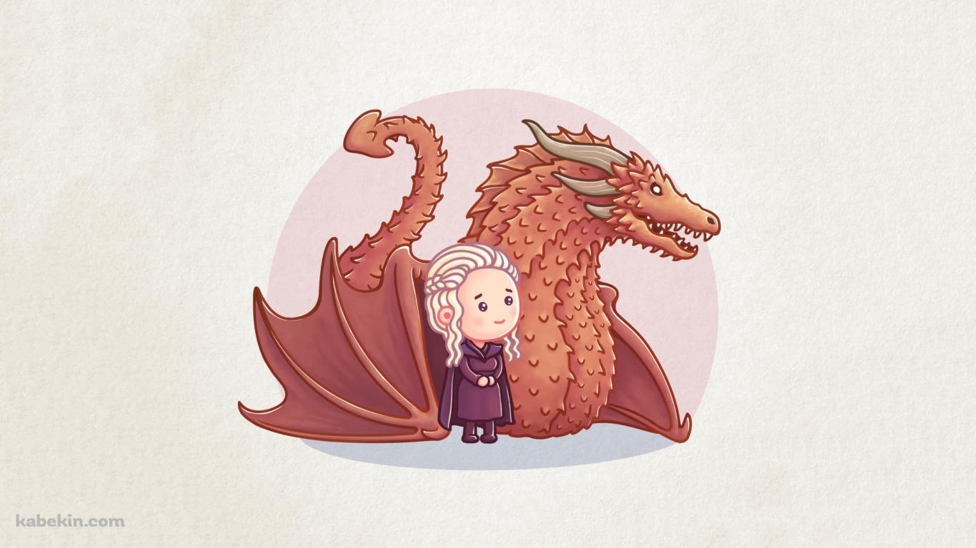 デナーリス・ターガリエン / ドラゴンの母 / ドラゴン / ゲーム・オブ・スローンズ 氷と炎の歌 / イラスト / かわいいの壁紙(1366px x 768px) 高画質 PC・デスクトップ用