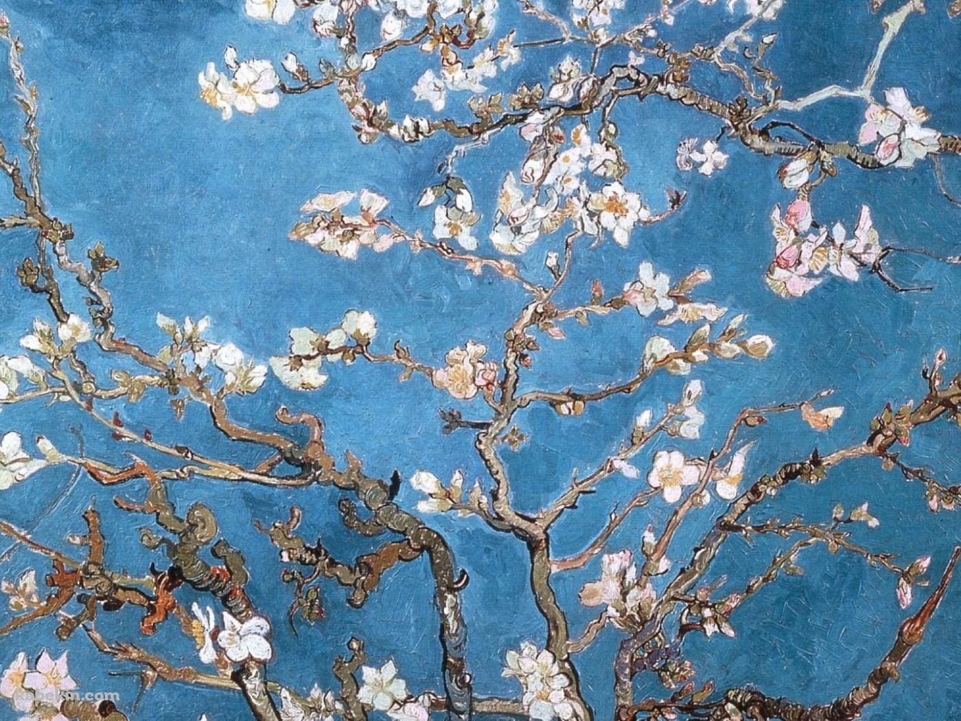 Vincent van gogh / ゴッホ / 花の絵 / 花咲くアーモンドの木の枝の壁紙(1400px x 1050px) 高画質 PC・デスクトップ用