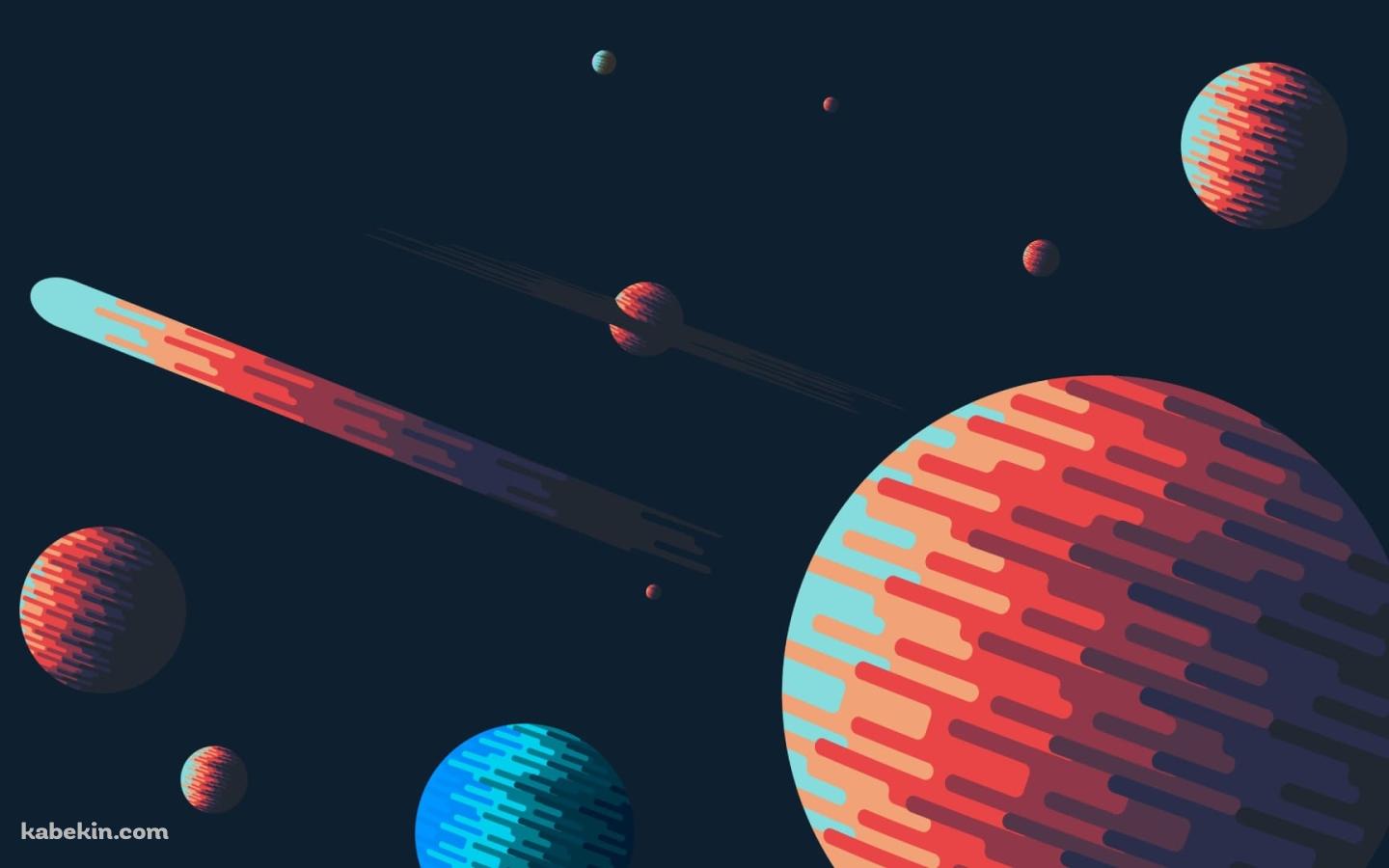 惑星 / 彗星 / イラスト / 宇宙の壁紙(1440px x 900px) 高画質 PC・デスクトップ用