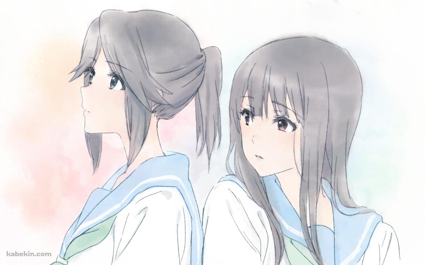 響け! ユーフォニアム / リズと青い鳥 / 傘木希美 / 鎧塚みぞれ / ファンアート / イラストの壁紙(1440px x 900px) 高画質 PC・デスクトップ用