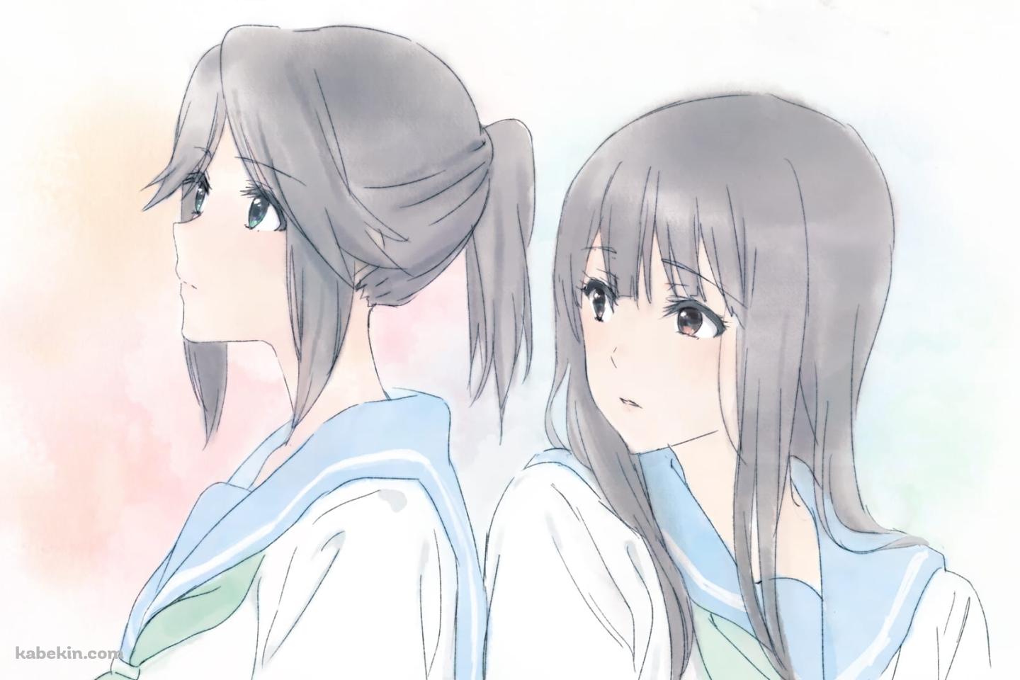 響け! ユーフォニアム / リズと青い鳥 / 傘木希美 / 鎧塚みぞれ / ファンアート / イラストの壁紙(1440px x 960px) 高画質 PC・デスクトップ用