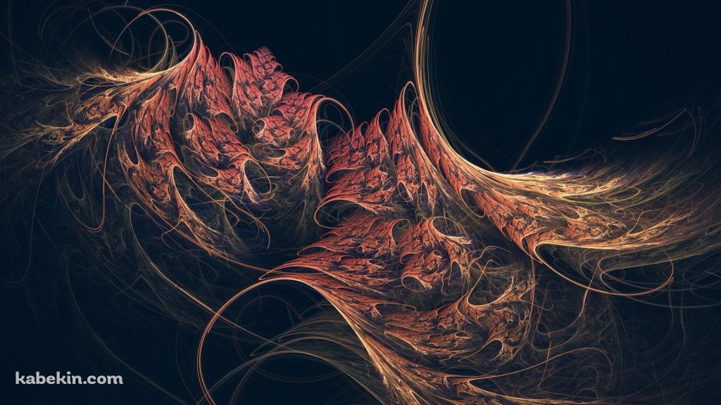 赤い抽象的なデジタルアートワークの壁紙(1024px x 576px) 高画質 PC・デスクトップ用