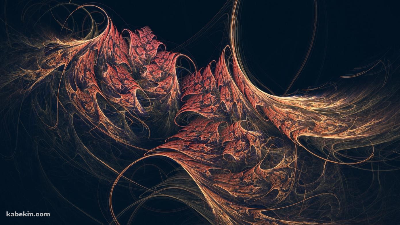 赤い抽象的なデジタルアートワークの壁紙(1391px x 783px) 高画質 PC・デスクトップ用