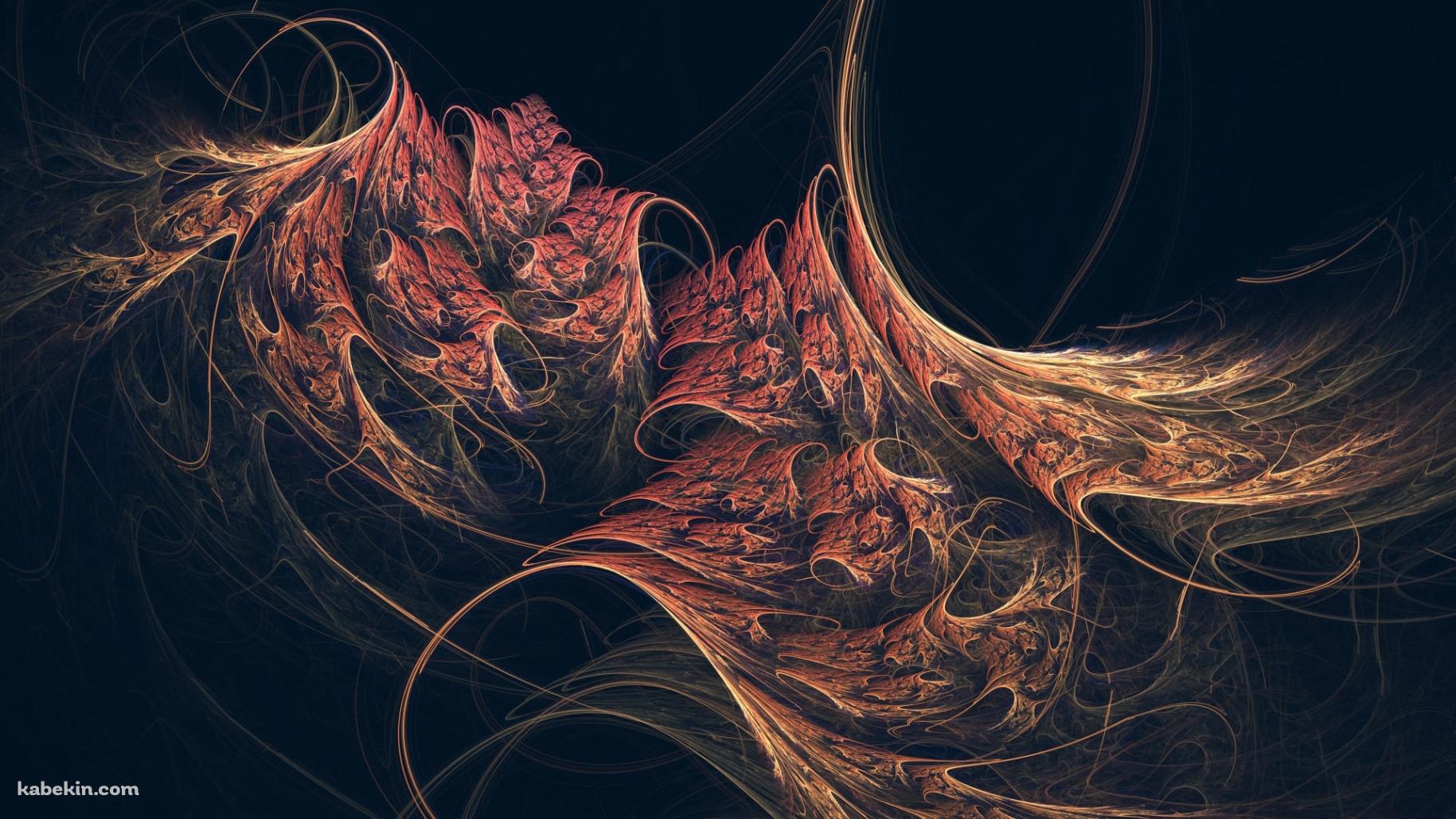 赤い抽象的なデジタルアートワークの壁紙(1829px x 1029px) 高画質 PC・デスクトップ用