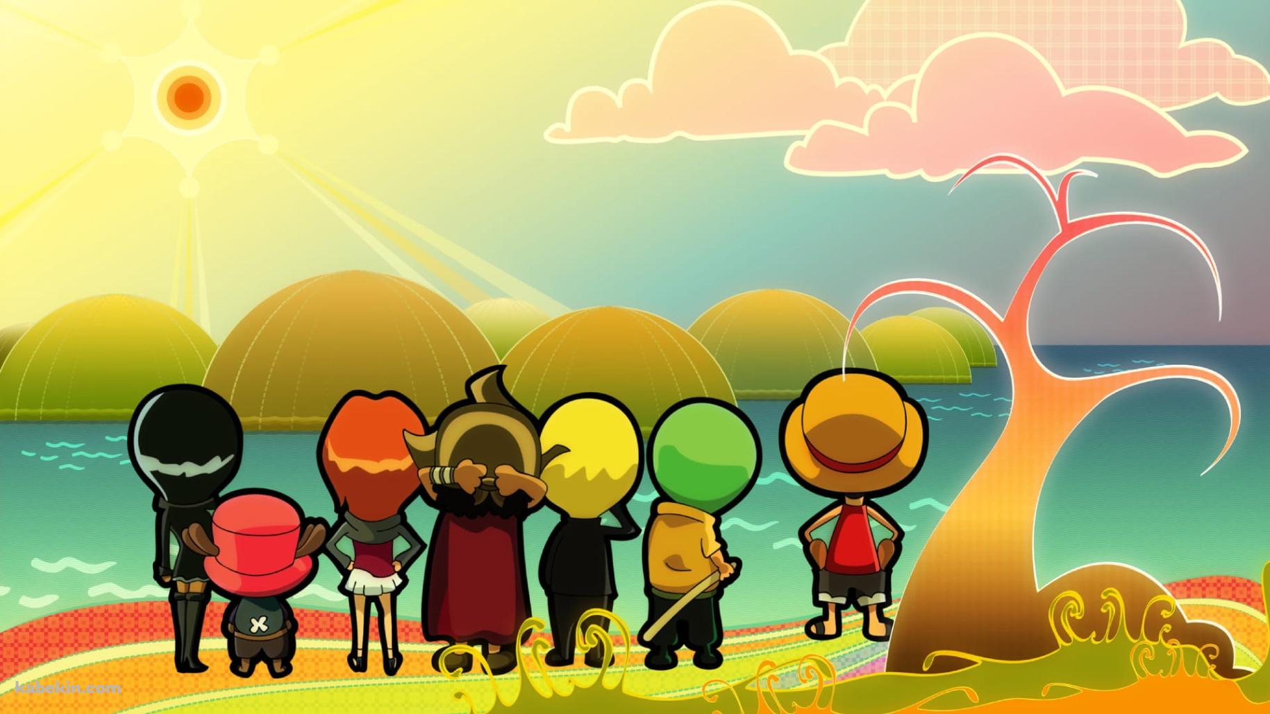 かわいいワンピース / デフォルメ / ニコ・ロビン / チョッパー / ナミ / そげキング / サンジ / ゾロ / ルフィ / ONE PIECEの壁紙(1829px x 1029px) 高画質 PC・デスクトップ用