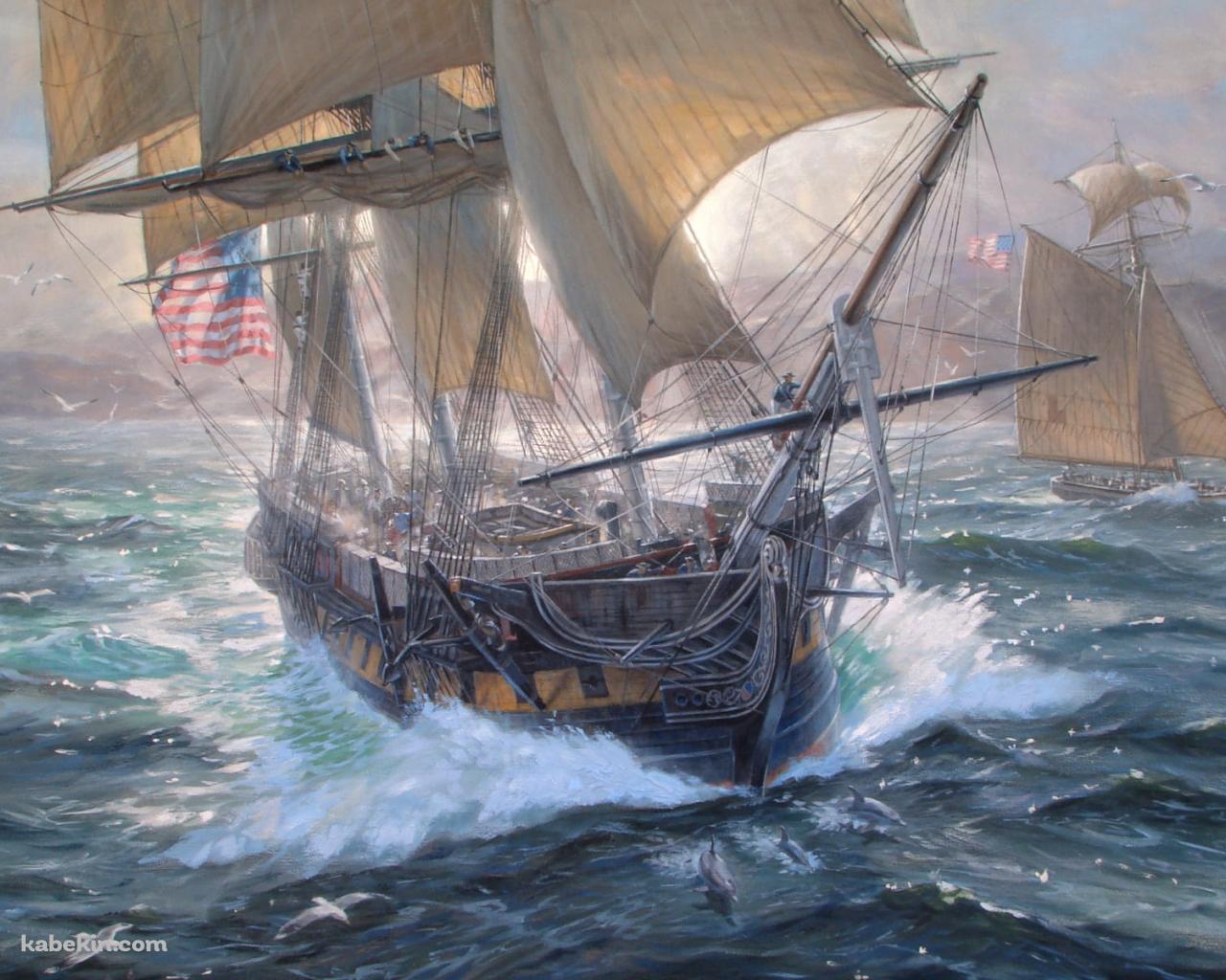 航海 / 船 / アメリカの国旗 / パトリック・オブライエンの壁紙(1280px x 1024px) 高画質 PC・デスクトップ用