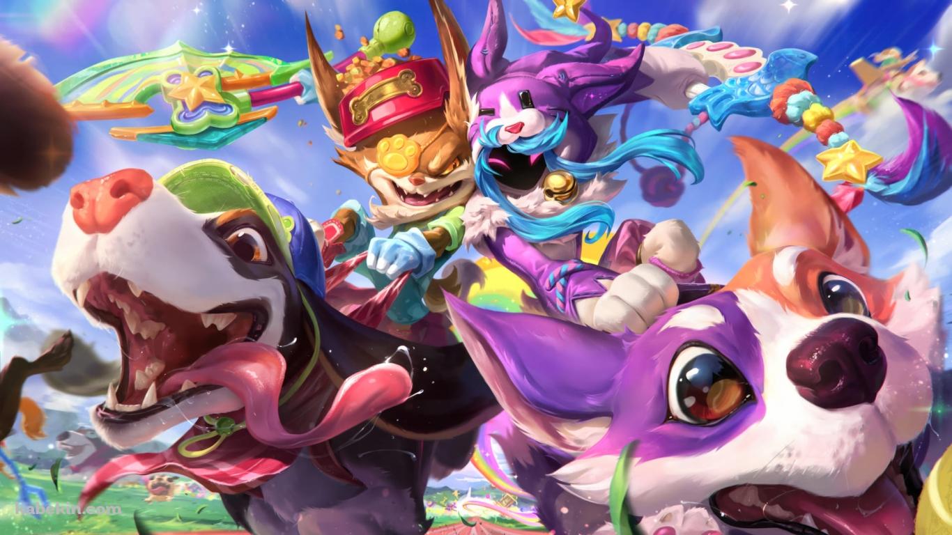 キンドレッド / クレッド / Kindred / Kled / LoL / League of Legends / ファンアートの壁紙(1366px x 768px) 高画質 PC・デスクトップ用