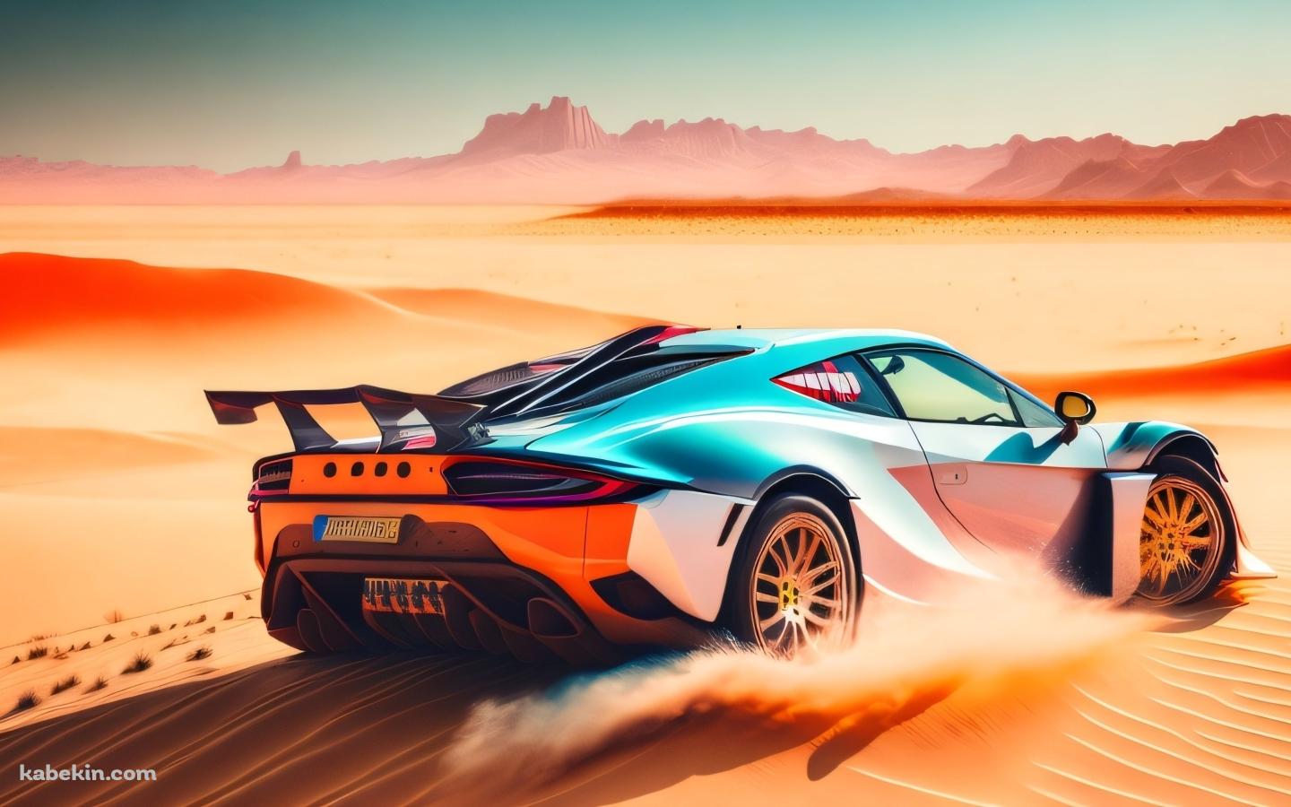 砂漠を爆走するかっこいいスーパーカー / ラリーの壁紙(1440px x 900px) 高画質 PC・デスクトップ用