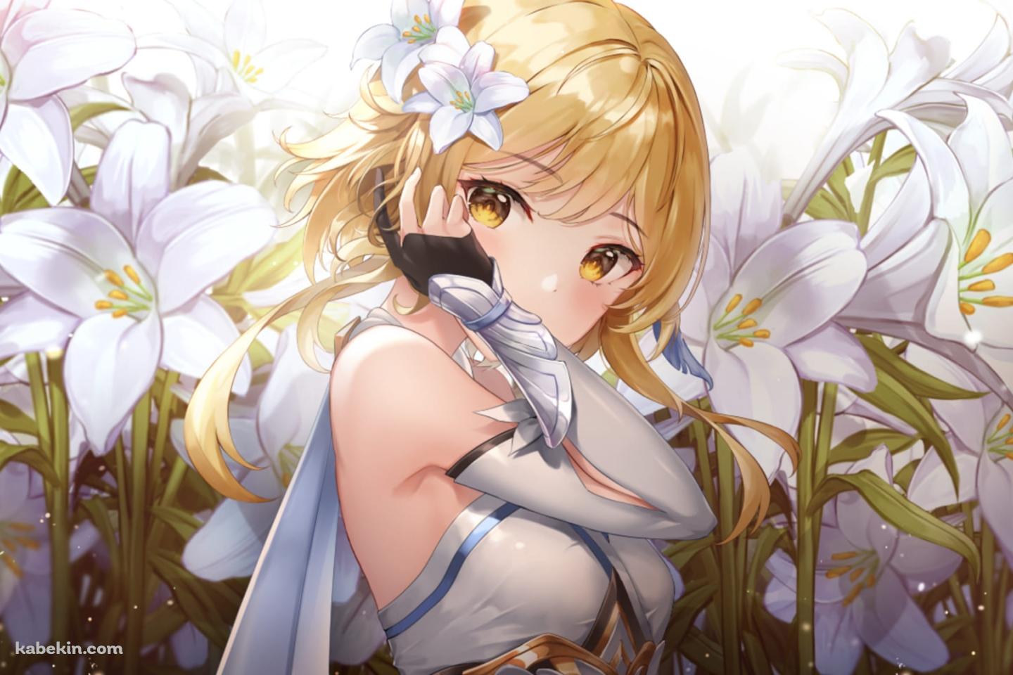 髪に手をあてるかわいい蛍 / Lumine / 原神 / Genshin Impactの壁紙(1440px x 960px) 高画質 PC・デスクトップ用