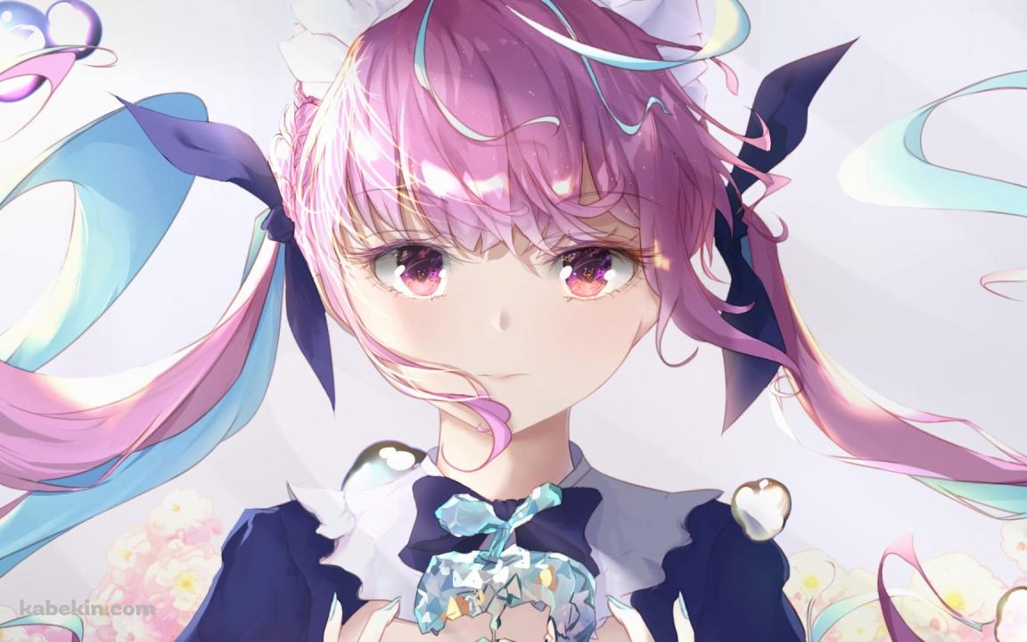 真っ直ぐこちらを見つめる湊あくあ / バーチャルYouTuber / ホロライブの壁紙(1152px x 720px) 高画質 PC・デスクトップ用
