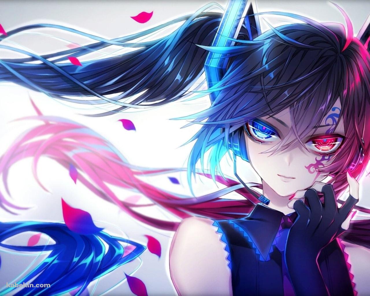 かっこいい初音ミク / オッドアイ / ナイトコアの壁紙(1280px x 1024px) 高画質 PC・デスクトップ用