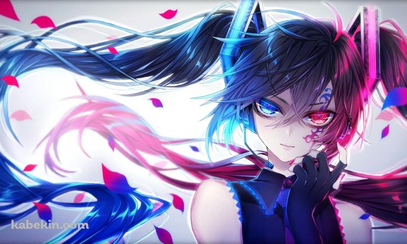 かっこいい初音ミク / オッドアイ / ナイトコアの壁紙(800px x 480px) 高画質 PC・デスクトップ用