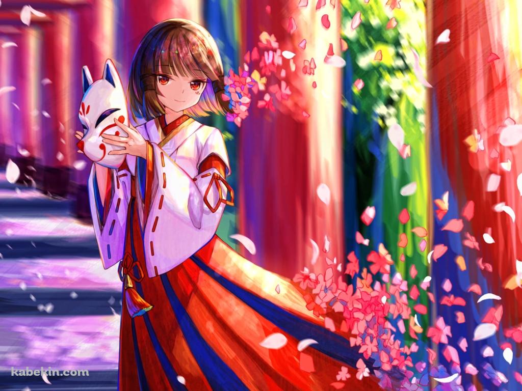 花散里 / 神櫻大祓 / 巫女 / 原神の壁紙(1024px x 768px) 高画質 PC・デスクトップ用
