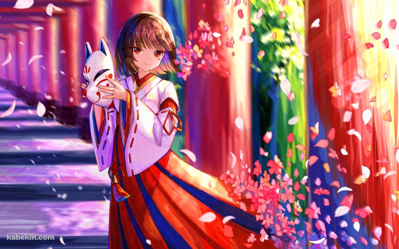 花散里 / 神櫻大祓 / 巫女 / 原神の壁紙(1280px x 800px) 高画質 PC・デスクトップ用