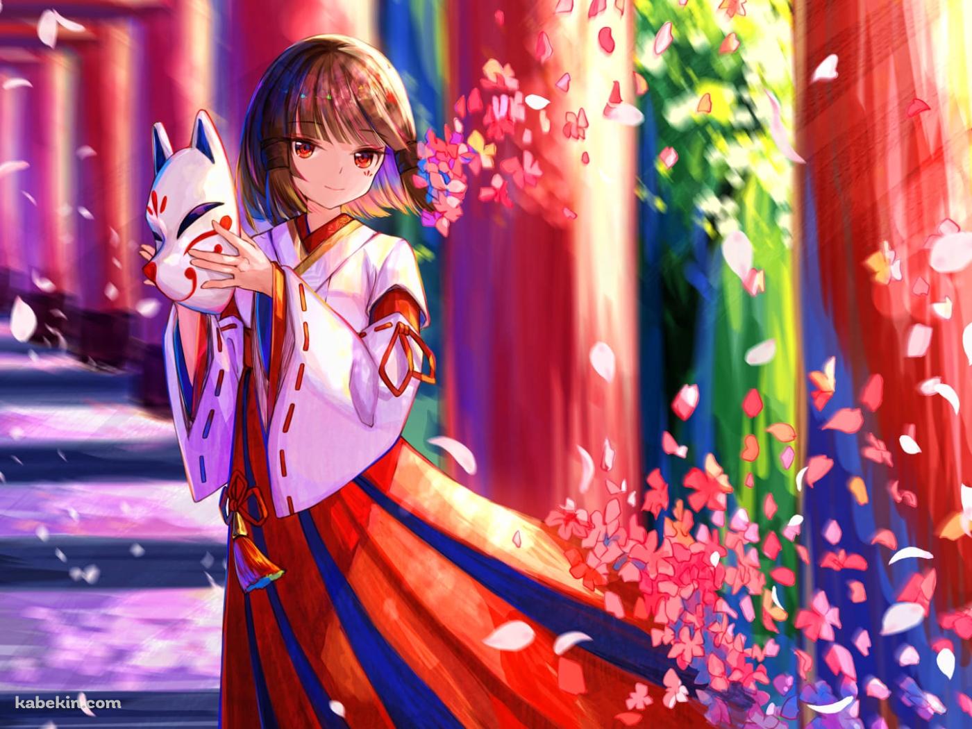 花散里 / 神櫻大祓 / 巫女 / 原神の壁紙(1400px x 1050px) 高画質 PC・デスクトップ用