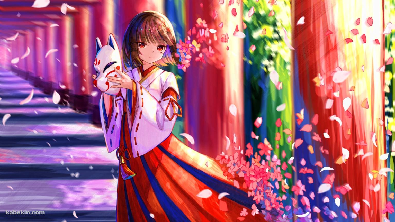 花散里 / 神櫻大祓 / 巫女 / 原神の壁紙(1536px x 864px) 高画質 PC・デスクトップ用