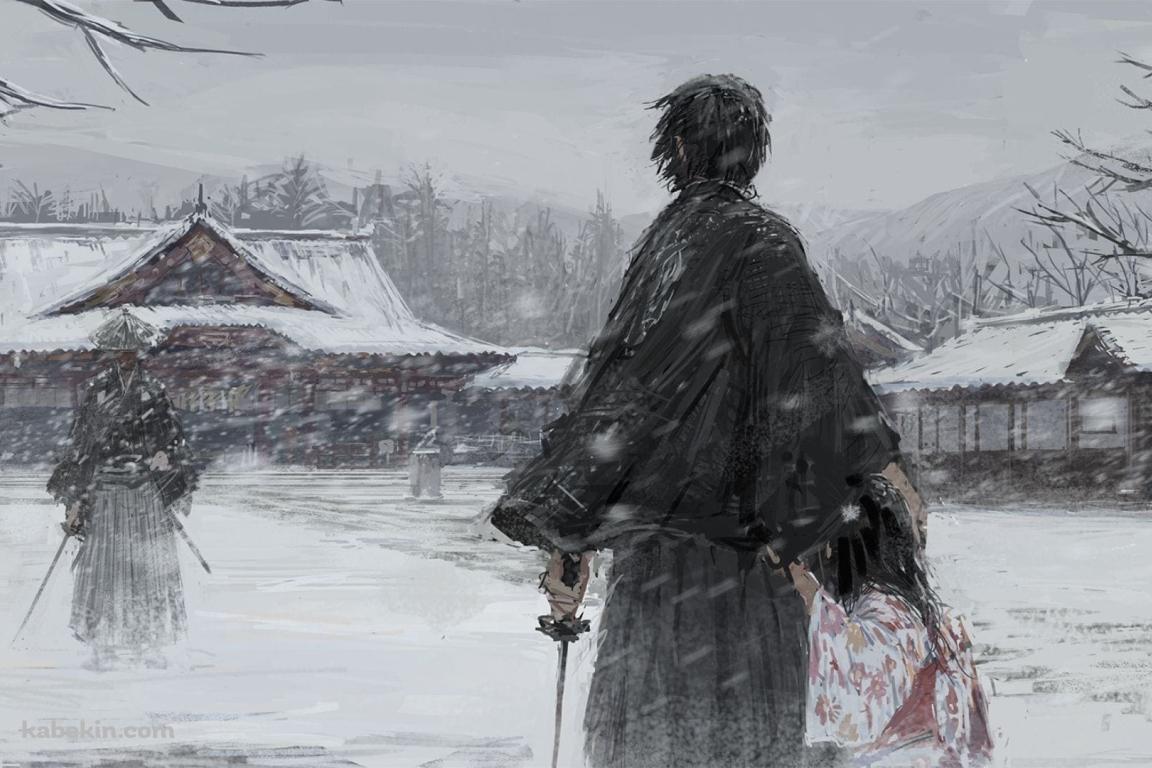 雪の中の決闘 / 侍の壁紙(1152px x 768px) 高画質 PC・デスクトップ用