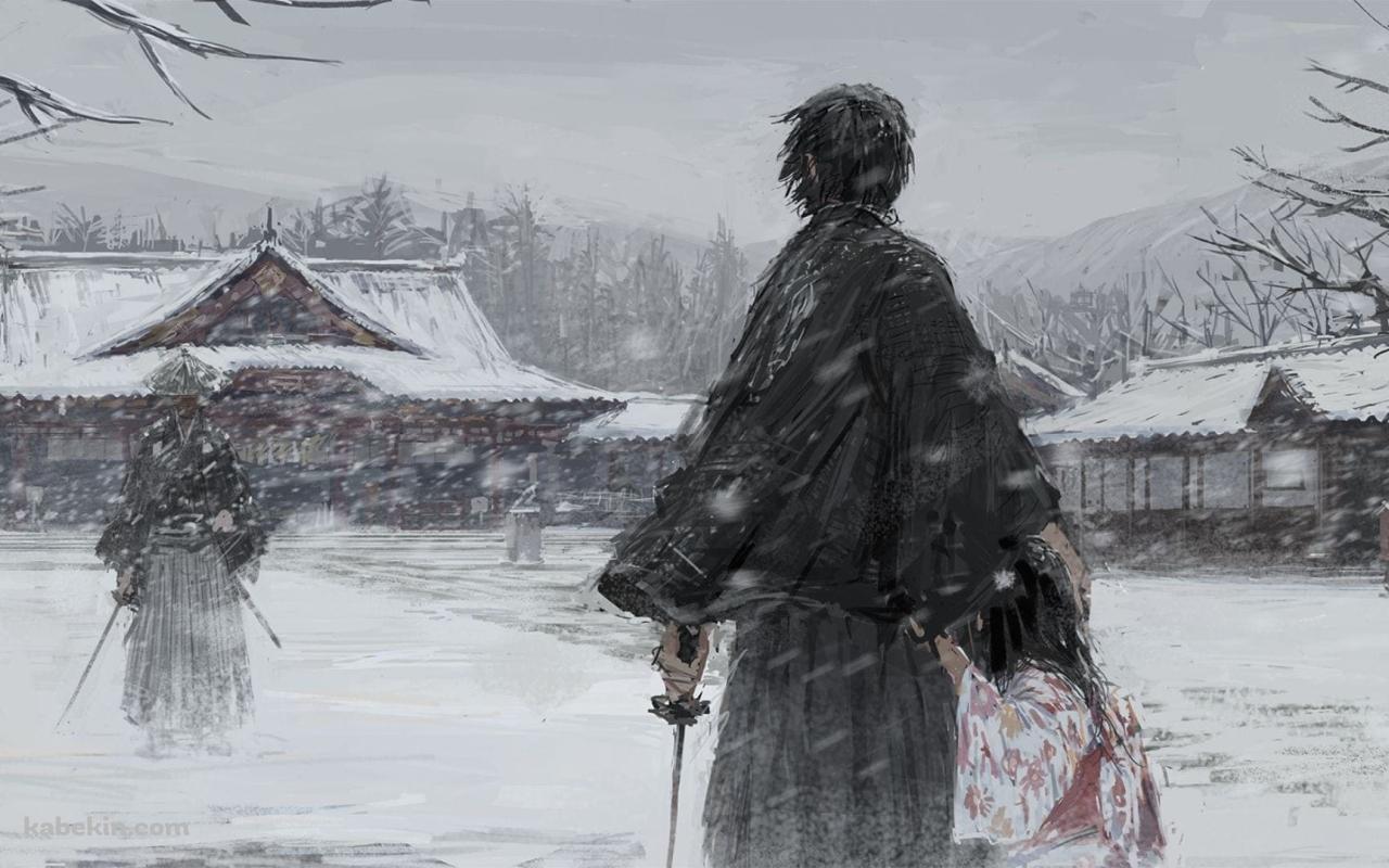 雪の中の決闘 / 侍の壁紙(1280px x 800px) 高画質 PC・デスクトップ用