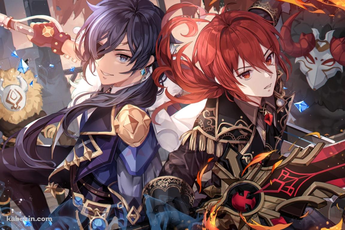 ディルック・ラグヴィンド / ガイア・アルベリヒ / かっこいい / 原神の壁紙(1152px x 768px) 高画質 PC・デスクトップ用