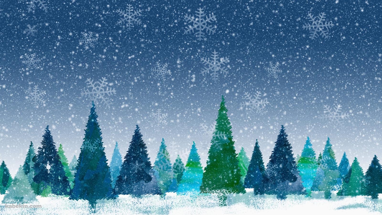 雪の結晶 / 森 / 雪景色 / 冬の壁紙(1600px x 900px) 高画質 PC・デスクトップ用