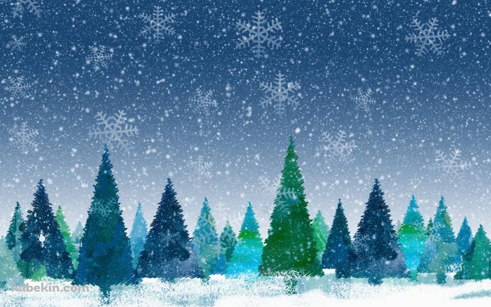 雪の結晶 / 森 / 雪景色 / 冬の壁紙(960px x 600px) 高画質 PC・デスクトップ用