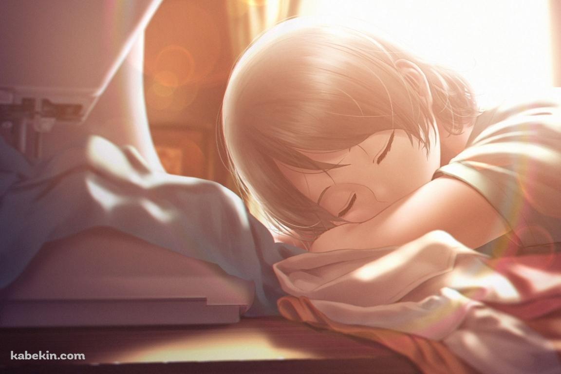 居眠りする渡辺 曜 / ラブライブ！サンシャイン！！ / ファンアート / イラストの壁紙(1152px x 768px) 高画質 PC・デスクトップ用