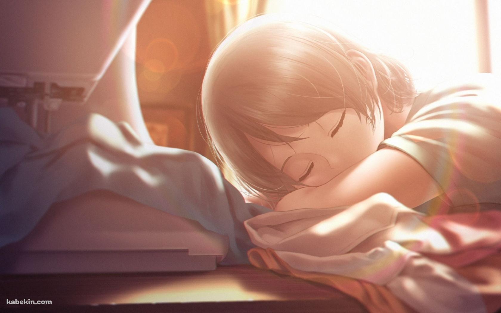 居眠りする渡辺 曜 / ラブライブ！サンシャイン！！ / ファンアート / イラストの壁紙(1680px x 1050px) 高画質 PC・デスクトップ用