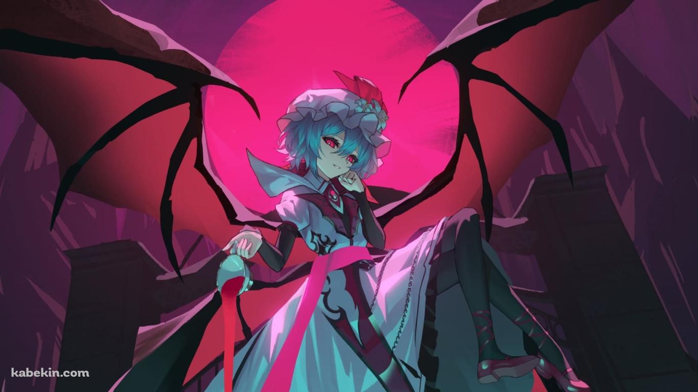 妖艶な雰囲気のレミリア・スカーレット / 東方の壁紙(1366px x 768px) 高画質 PC・デスクトップ用