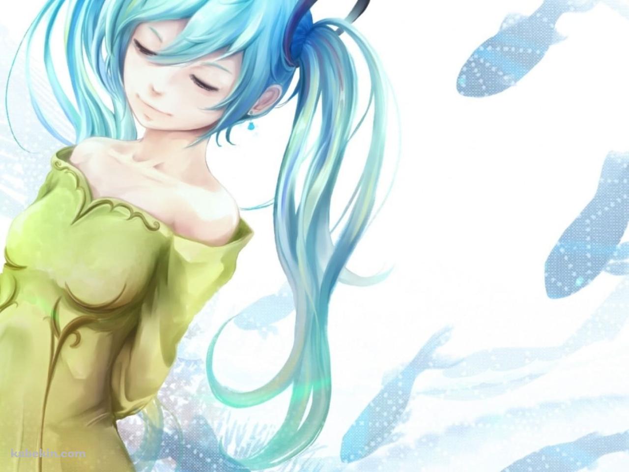 魚と初音ミク / ボカロの壁紙(1280px x 960px) 高画質 PC・デスクトップ用
