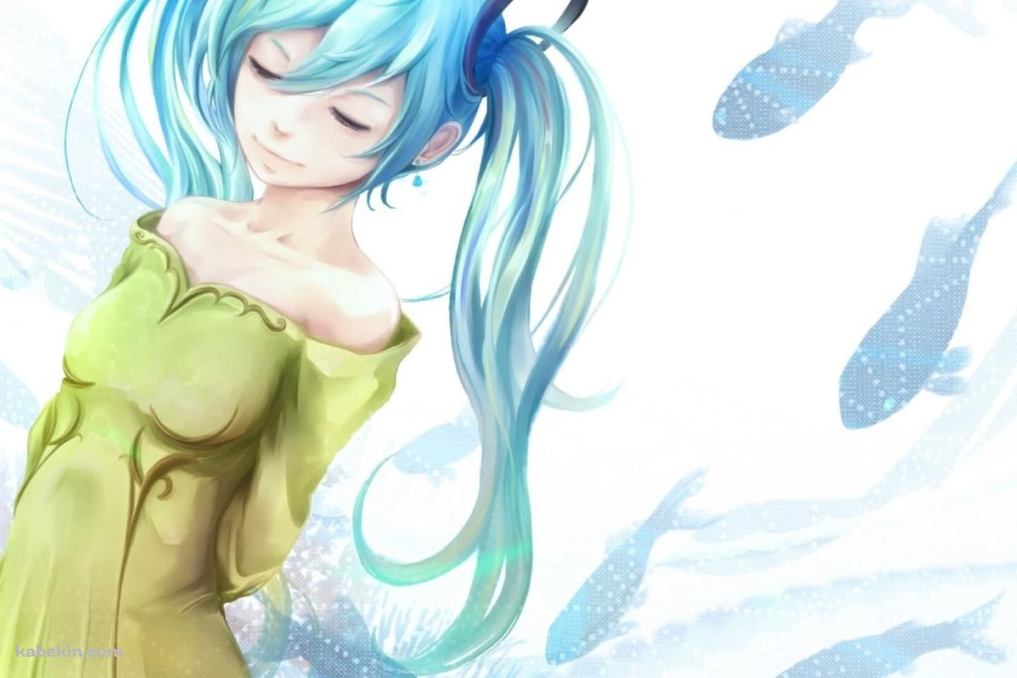 魚と初音ミク / ボカロの壁紙(1440px x 960px) 高画質 PC・デスクトップ用