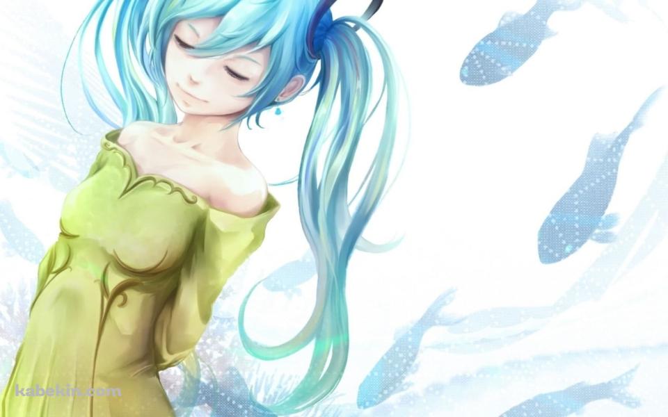 魚と初音ミク / ボカロの壁紙(960px x 600px) 高画質 PC・デスクトップ用